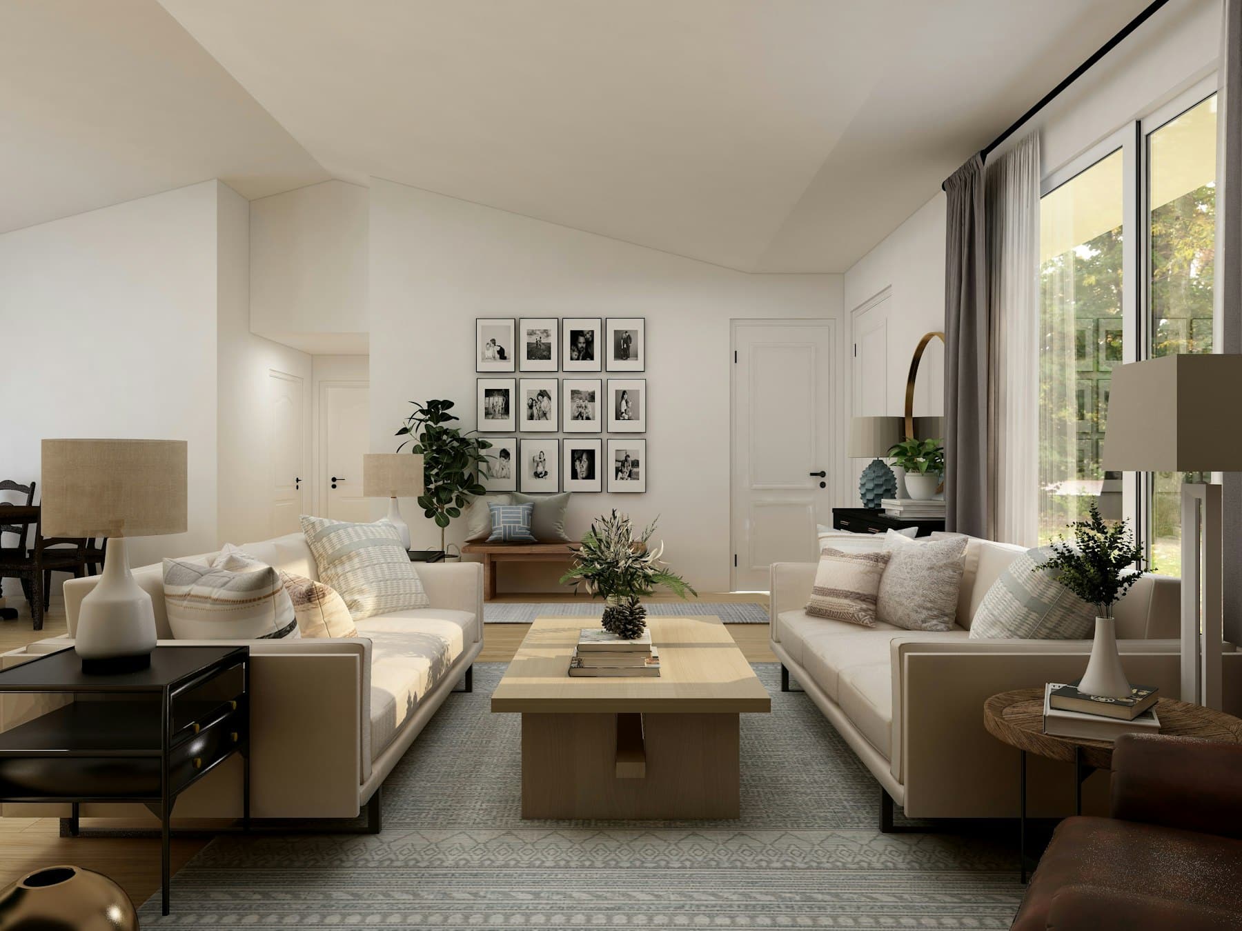 Bright, staged living room ready for listing photos